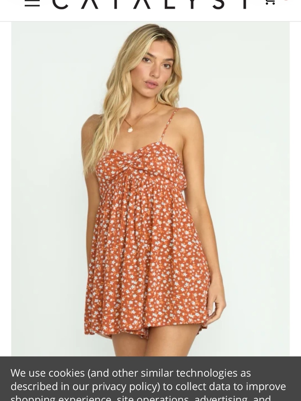 Billabong Star Glow Romper S/P Small Petite Rust Floral 100% Viscose